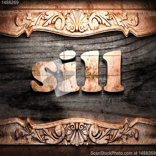 Image of Golden word on wood