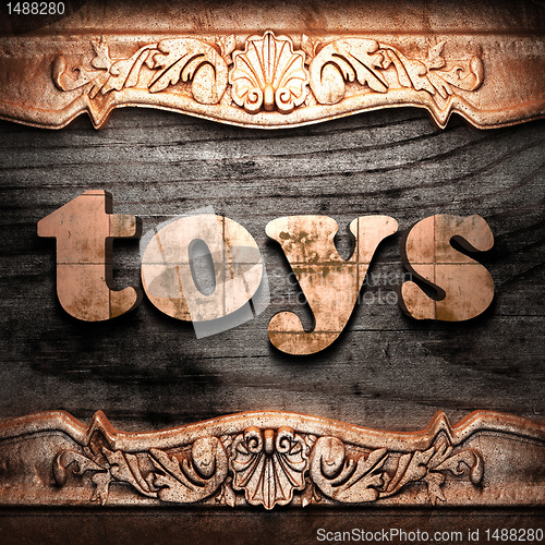 Image of Golden word on wood