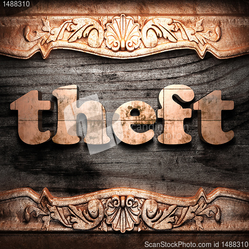 Image of Golden word on wood