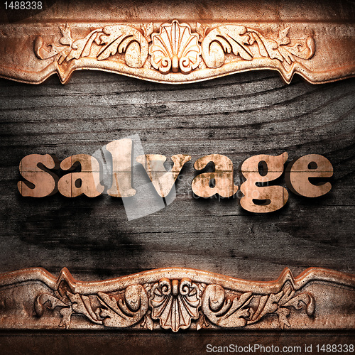 Image of Golden word on wood