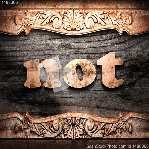 Image of Golden word on wood