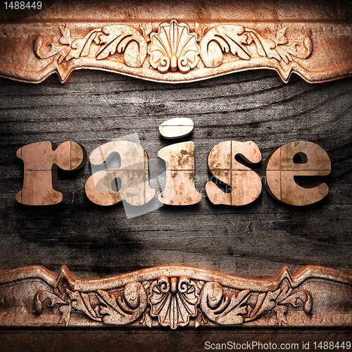 Image of Golden word on wood
