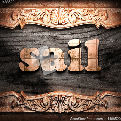 Image of Golden word on wood