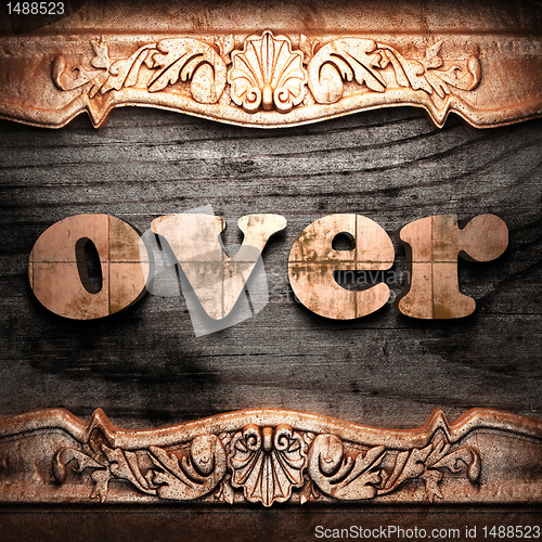 Image of Golden word on wood