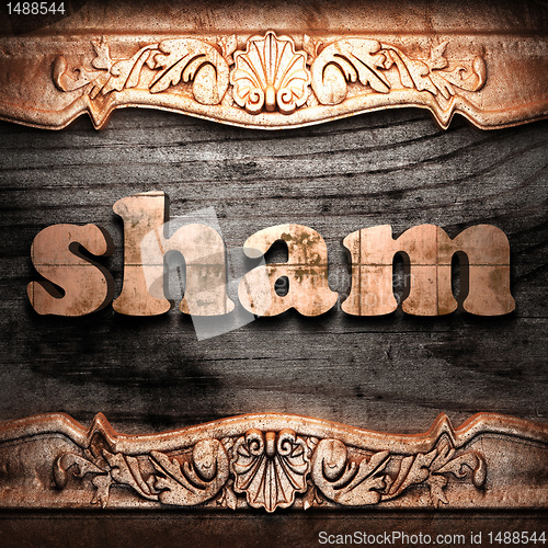 Image of Golden word on wood