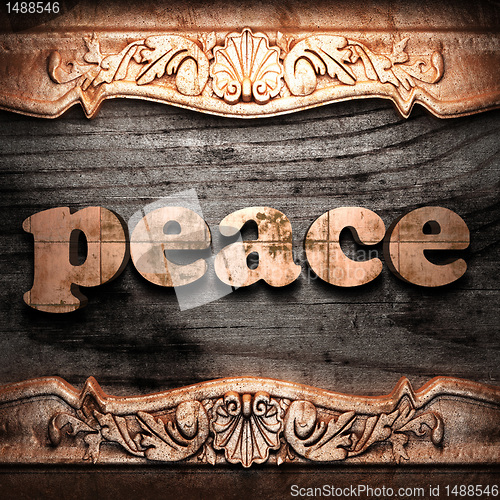 Image of Golden word on wood