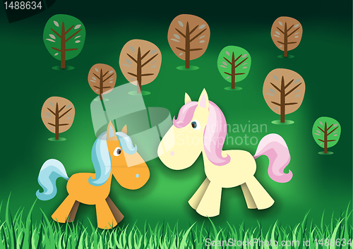 Image of Fairytale pony in forest