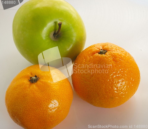 Image of apple and oranges