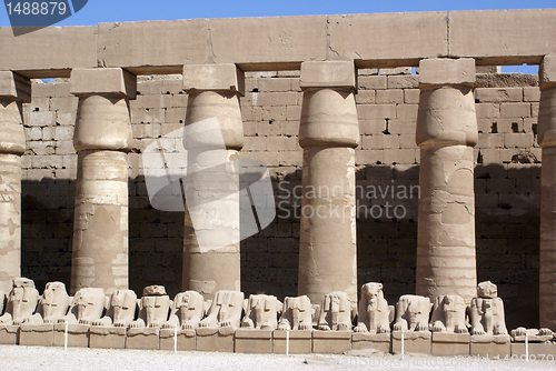 Image of Wall, columns and sheep