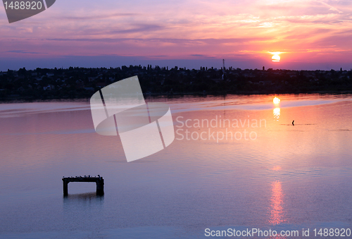 Image of sunset on river