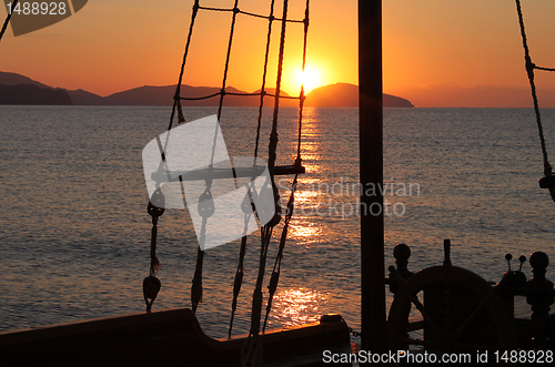 Image of view on sunrise from vessel