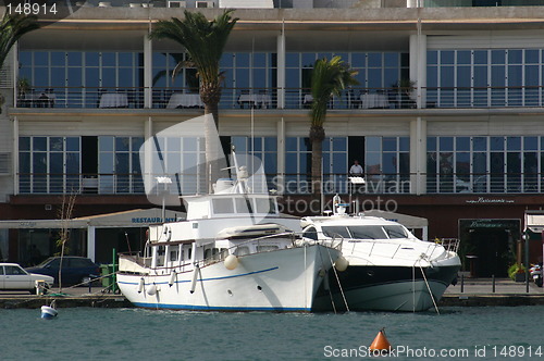 Image of two yachts moored on the keyside