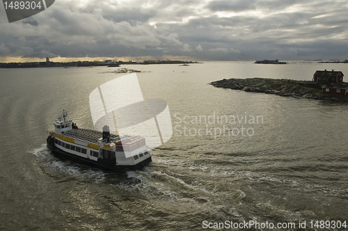 Image of walking ship in harbour of Helsinki