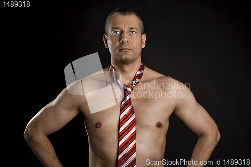 Image of naked man with tie