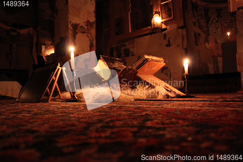 Image of In church at night