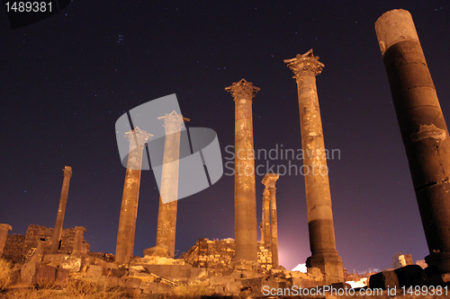 Image of Columns at night