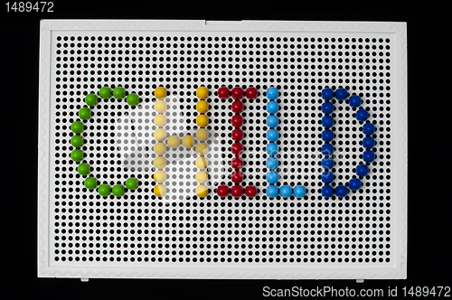 Image of Text child on mosaic