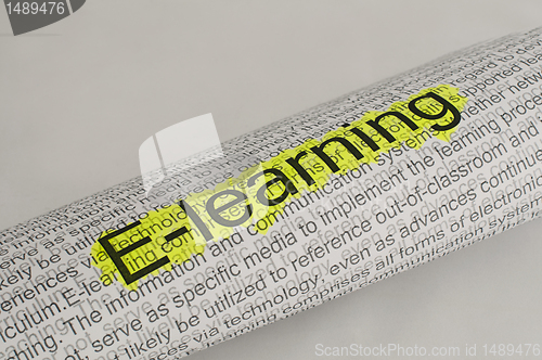 Image of Typed text E-learning on paper 