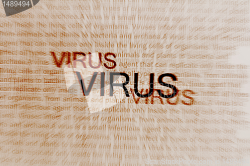 Image of Typed text Virus on paper