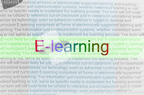 Image of Typed text E-learning on paper 