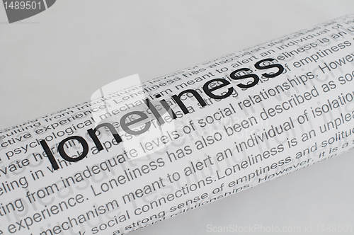 Image of Typed text Loneliness on paper
