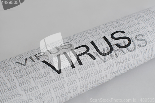 Image of Typed text Virus on paper