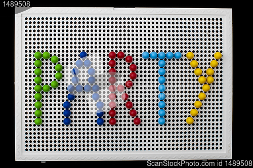 Image of Text Party on child mosaic