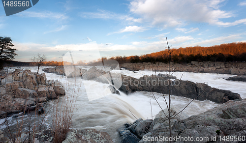 Image of Great Falls Washington at dusk