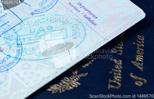 Image of Visa stamps in US passport