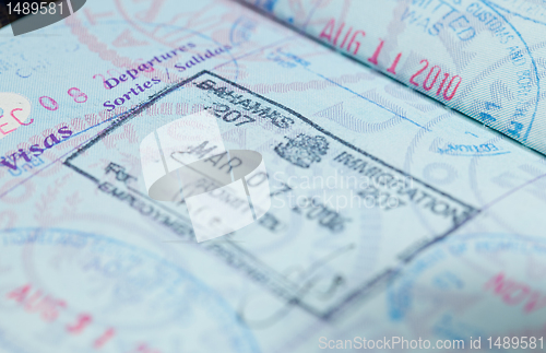 Image of Visa stamps in US passport