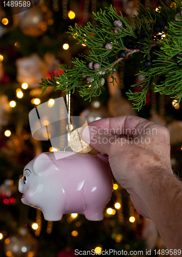 Image of Piggy bank as xmas decoration