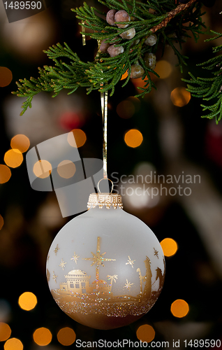 Image of Decorated christmas ornament in home