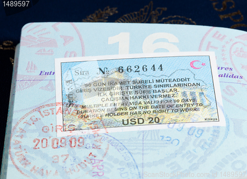 Image of Visa stamps in US passport