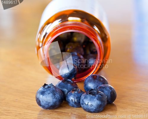 Image of Blueberries in drug bottle