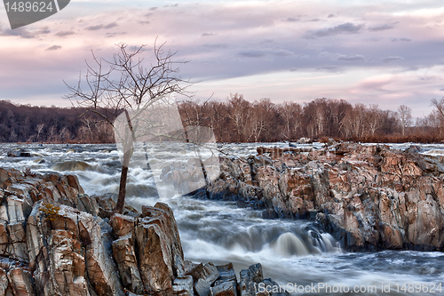 Image of Great Falls Washington at dusk