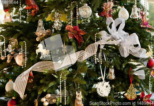Image of Decorated christmas tree in home