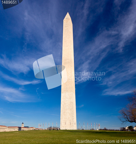 Image of Wide angle view of Washington Monument