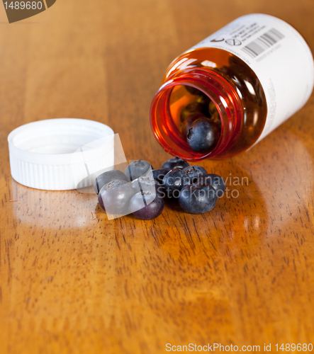 Image of Blueberries in drug bottle