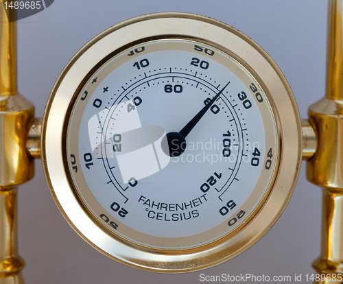 Image of Gold colored thermometer