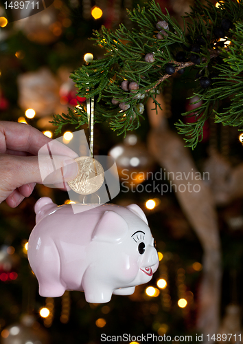 Image of Piggy bank as xmas decoration
