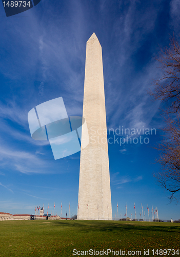 Image of Wide angle view of Washington Monument