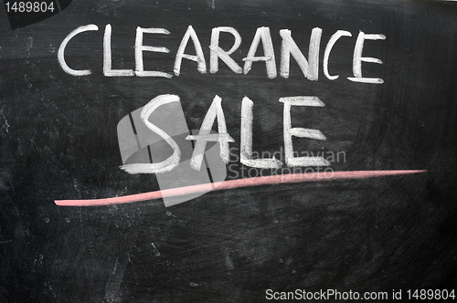 Image of Clearance sale written on a blackboard