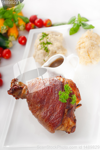 Image of original German BBQ pork  knuckle