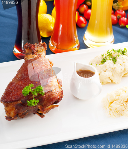 Image of original German BBQ pork  knuckle