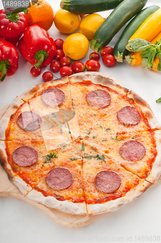 Image of Italian original thin crust  pepperoni pizza