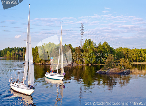 Image of Yachts on a lake