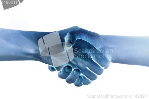 Image of Two hands unite with eachother as agreement