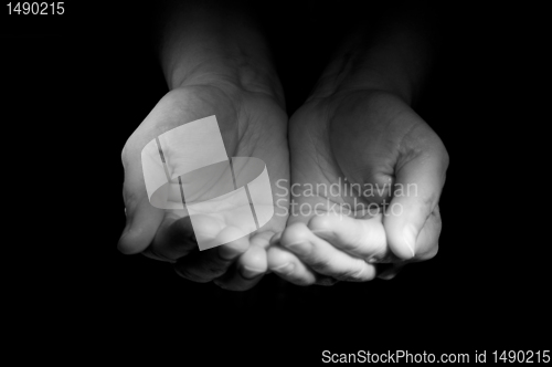 Image of Hands ask the charity from foto watcher