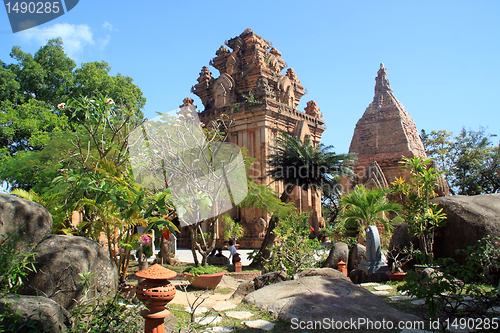 Image of Garden and cham towers