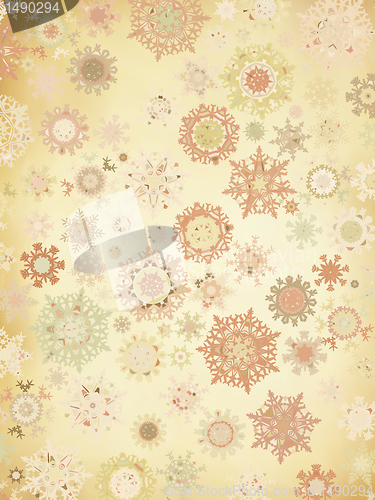 Image of Retro Snowflakes  card background. EPS 8